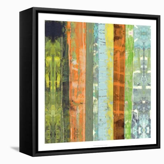 Embellished Vibrant Stripes I-Jennifer Goldberger-Framed Stretched Canvas