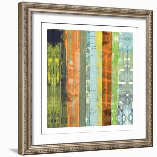 Embellished Vibrant Stripes I-Jennifer Goldberger-Framed Art Print