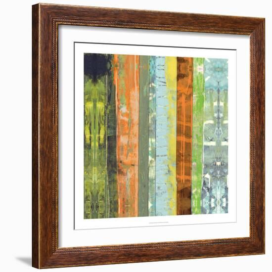 Embellished Vibrant Stripes I-Jennifer Goldberger-Framed Art Print