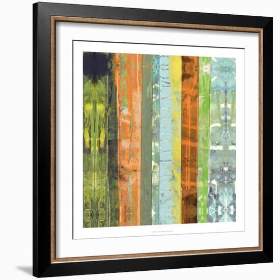 Embellished Vibrant Stripes I-Jennifer Goldberger-Framed Art Print