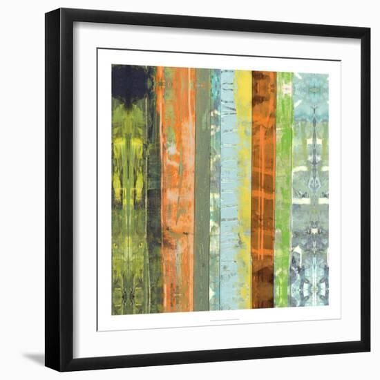 Embellished Vibrant Stripes I-Jennifer Goldberger-Framed Art Print