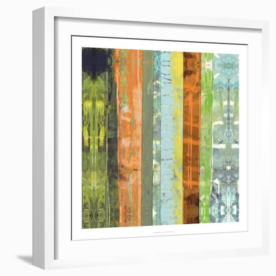 Embellished Vibrant Stripes I-Jennifer Goldberger-Framed Art Print