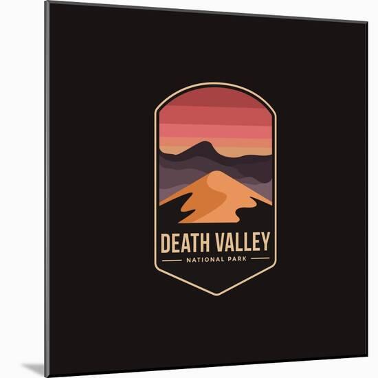 Emblem Patch Vector Illustration of Death Valley National Park on Dark Background-DOMSTOCK-Mounted Photographic Print