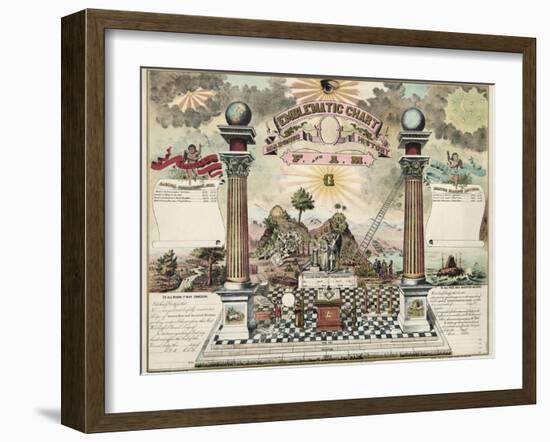 Emblematic Chart and Masonic History of Free and Accepted Masons-null-Framed Giclee Print