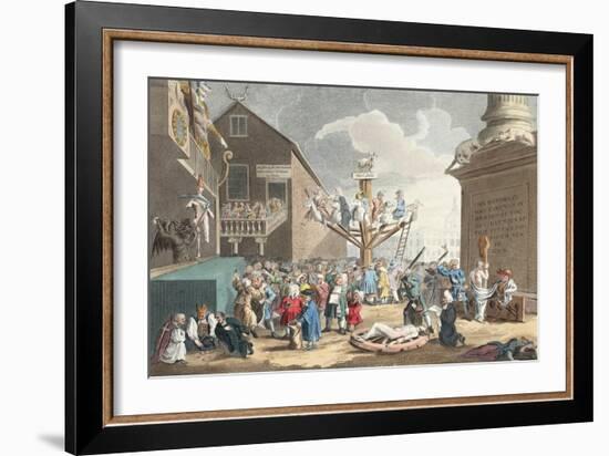 Emblematical Print of the South Sea, Illustration from 'Hogarth Restored: the Whole Works of the…-William Hogarth-Framed Giclee Print