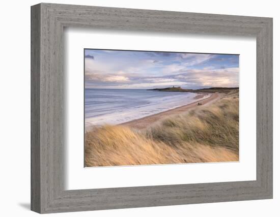 Embleton Bay and Dunstanburgh Castle, Northumberland, England. Winter (February) 2016.-Adam Burton-Framed Photographic Print