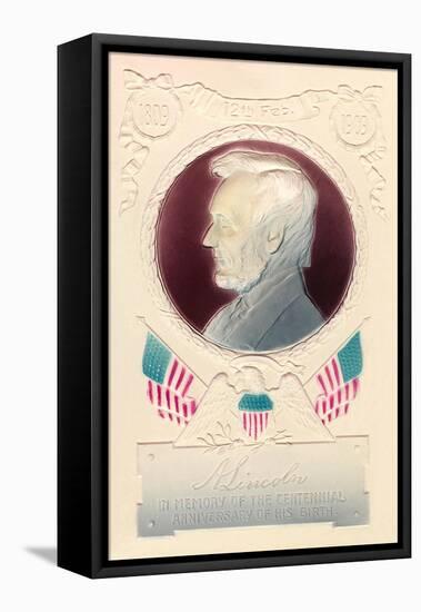 Embossed Lincoln Profile-null-Framed Stretched Canvas