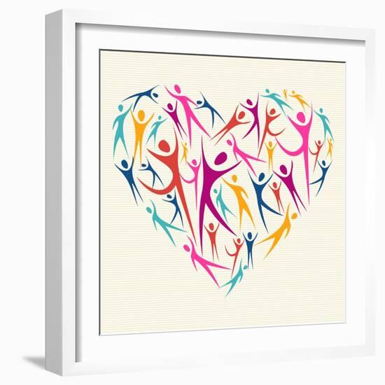 Embrace Diversity Heart-cienpies-Framed Art Print