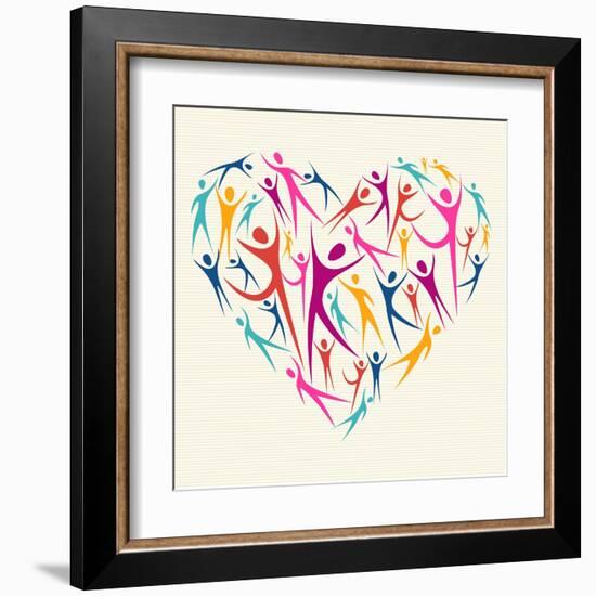 Embrace Diversity Heart-cienpies-Framed Art Print