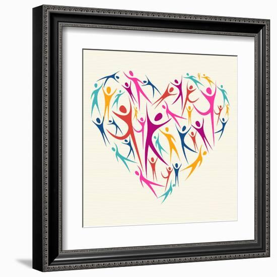 Embrace Diversity Heart-cienpies-Framed Art Print