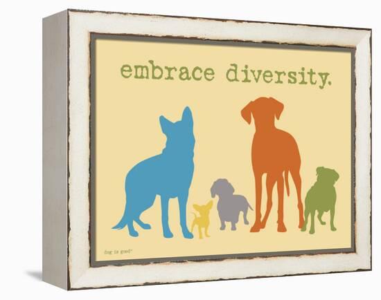 Embrace Diversity-Dog is Good-Framed Stretched Canvas