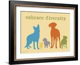 Embrace Diversity-Dog is Good-Framed Art Print