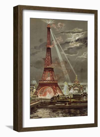 Embrasement de la Tour Eiffel pendant l'Exposition Universelle de 1889-Georges Garen-Framed Giclee Print