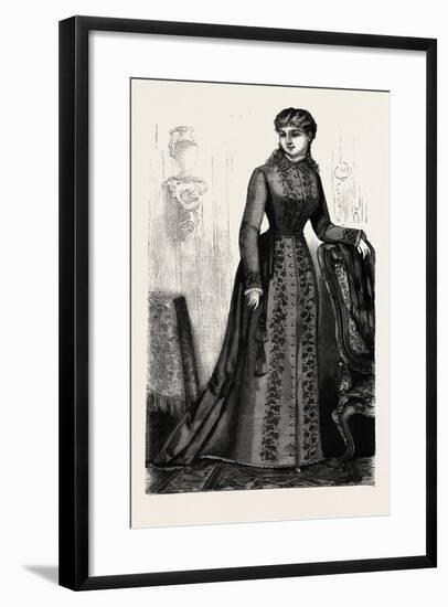 Embroidered Morning Robe, Fashion, 1882-null-Framed Giclee Print