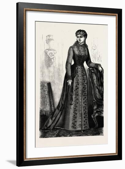 Embroidered Morning Robe, Fashion, 1882-null-Framed Giclee Print