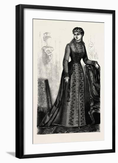 Embroidered Morning Robe, Fashion, 1882-null-Framed Giclee Print