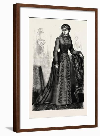 Embroidered Morning Robe, Fashion, 1882-null-Framed Giclee Print