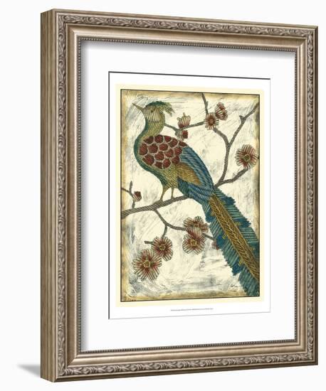 Embroidered Pheasant II-Chariklia Zarris-Framed Art Print