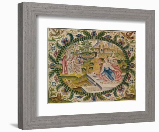 'Embroidered Picture, Mid-17th Century', (1929)-Unknown-Framed Giclee Print