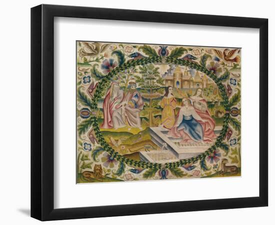 'Embroidered Picture, Mid-17th Century', (1929)-Unknown-Framed Giclee Print