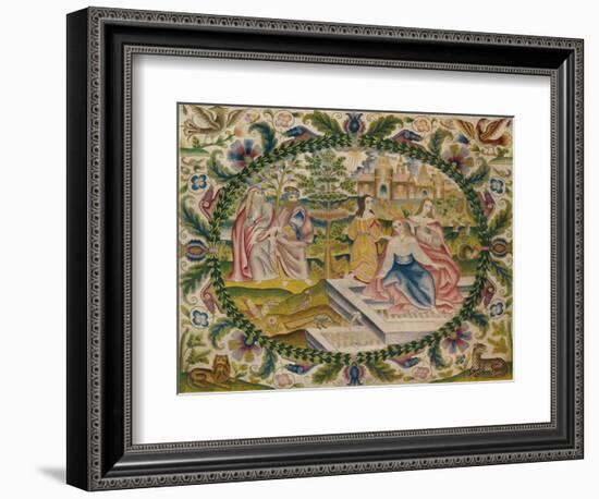 'Embroidered Picture, Mid-17th Century', (1929)-Unknown-Framed Giclee Print