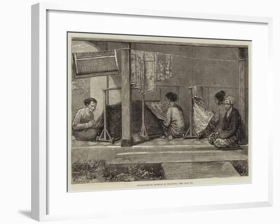 Embroidering Sarangs in Sumatra-Felix Regamey-Framed Giclee Print