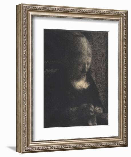 Embroidery; The Artist's Mother, 1882-83-Georges Pierre Seurat-Framed Giclee Print