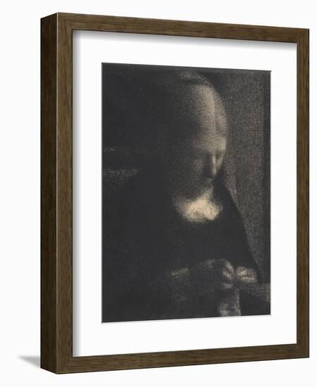 Embroidery; The Artist's Mother, 1882-83-Georges Pierre Seurat-Framed Giclee Print