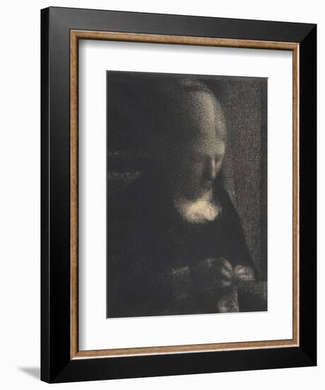 Embroidery; The Artist's Mother, 1882-83-Georges Pierre Seurat-Framed Giclee Print