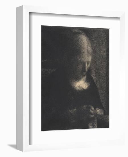 Embroidery; The Artist's Mother, 1882-83-Georges Pierre Seurat-Framed Giclee Print