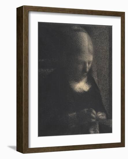 Embroidery; The Artist's Mother, 1882-83-Georges Pierre Seurat-Framed Giclee Print