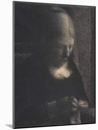 Embroidery; The Artist's Mother, 1882-83-Georges Pierre Seurat-Mounted Giclee Print