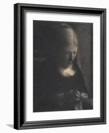 Embroidery; The Artist's Mother, 1882-83-Georges Pierre Seurat-Framed Giclee Print