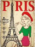 Pretty Girl in the Paris-emeget-Art Print