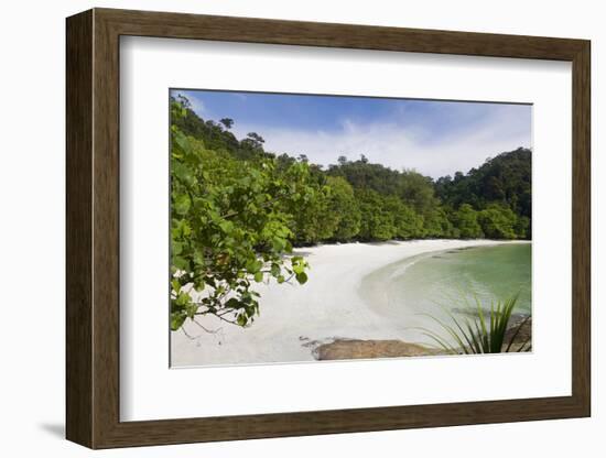 Emerald Bay, Beach and Palm Trees, Palau Pangkor Laut, Malaysia-Peter Adams-Framed Photographic Print
