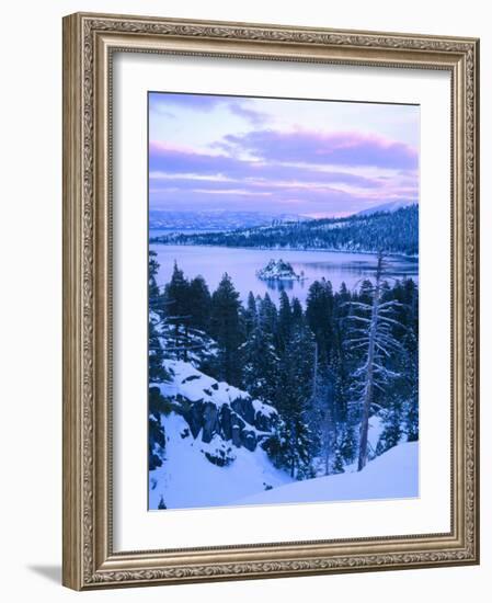 Emerald Bay State Park in Winter at Dusk, Lake Tahoe, California, USA-Scott T^ Smith-Framed Photographic Print