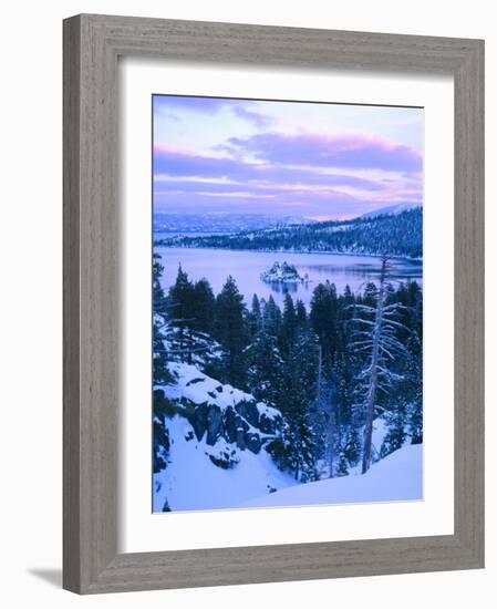 Emerald Bay State Park in Winter at Dusk, Lake Tahoe, California, USA-Scott T^ Smith-Framed Photographic Print