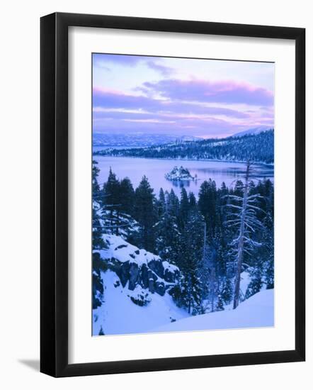 Emerald Bay State Park in Winter at Dusk, Lake Tahoe, California, USA-Scott T^ Smith-Framed Photographic Print