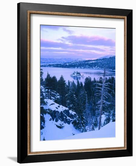 Emerald Bay State Park in Winter at Dusk, Lake Tahoe, California, USA-Scott T^ Smith-Framed Photographic Print