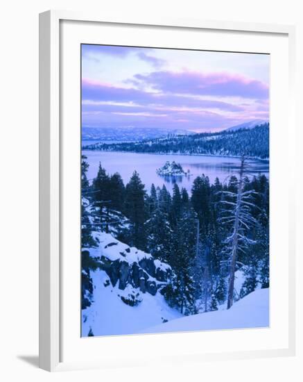 Emerald Bay State Park in Winter at Dusk, Lake Tahoe, California, USA-Scott T^ Smith-Framed Photographic Print