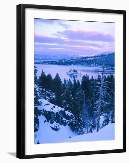 Emerald Bay State Park in Winter at Dusk, Lake Tahoe, California, USA-Scott T^ Smith-Framed Photographic Print