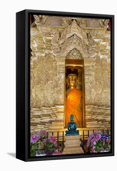 Emerald Buddha and Golden Buddha in the Main Bot of Historic Wat Phra That Lampang Luang Temple-Alex Robinson-Framed Premier Image Canvas