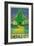 Emerald City Retro Travel Poster-null-Framed Art Print