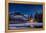 Emerald Lake Lodge in Banff, Canada during winter with snow and mountains at night with starry sky-David Chang-Framed Premier Image Canvas