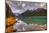 Emerald Lake Louise & Canoe-null-Mounted Art Print
