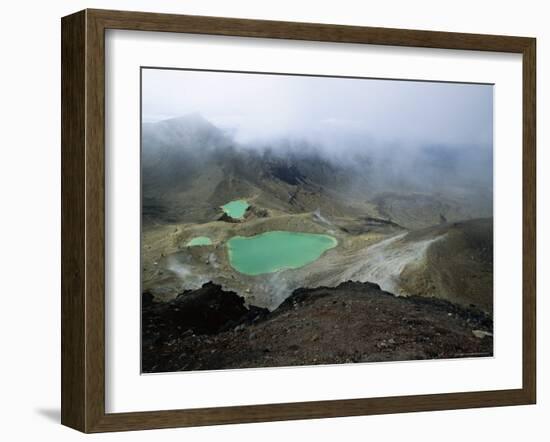 Emerald Lakes, on Mount Tongariro, Unesco World Heritage Site-Robert Francis-Framed Photographic Print