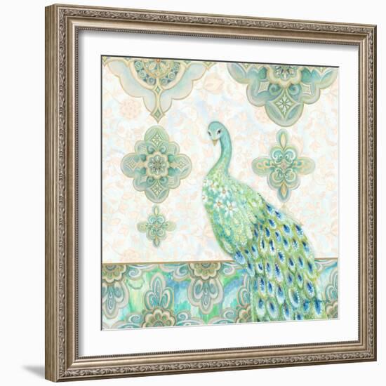 Emerald Peacock II-Janice Gaynor-Framed Art Print