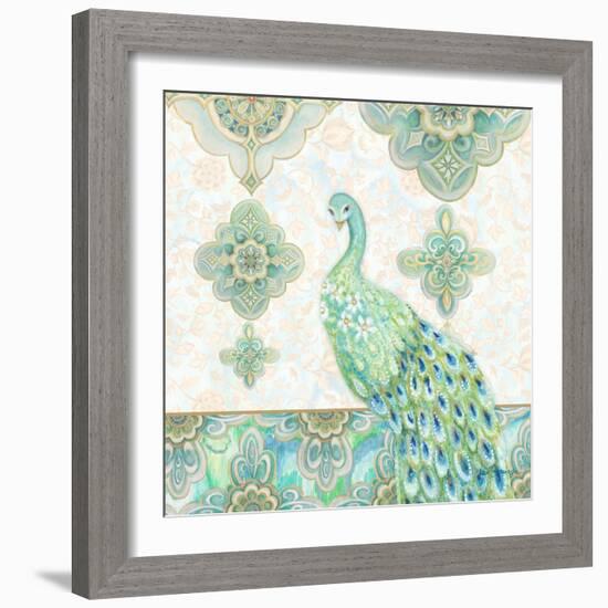 Emerald Peacock II-Janice Gaynor-Framed Art Print