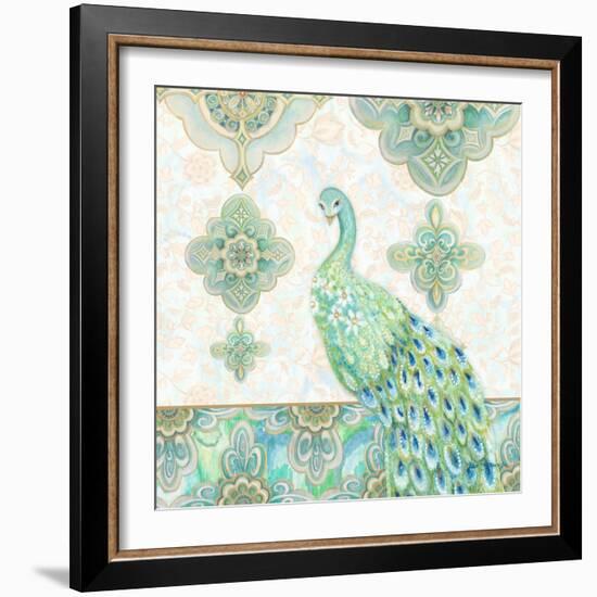 Emerald Peacock II-Janice Gaynor-Framed Art Print