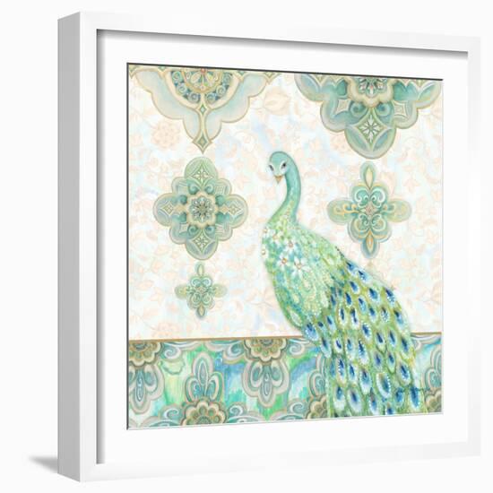 Emerald Peacock II-Janice Gaynor-Framed Art Print